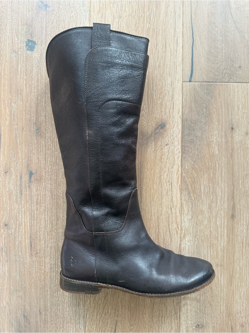 FRYE Paige Tall Brown Leather Riding Boots